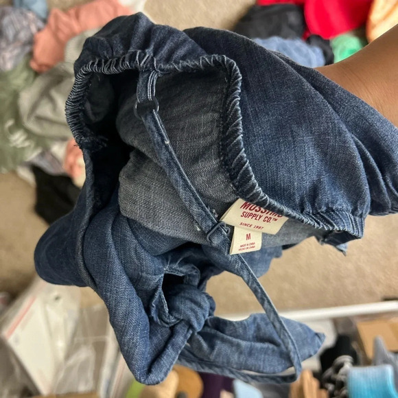 Mossimo • Chambray Tie Front Knot Romper - Picture 10 of 10